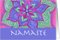Namaste New Age Hello Artwork Pink Lotus Mandala card