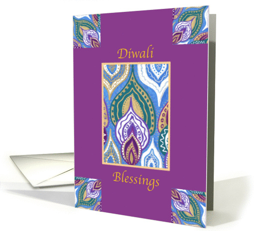 Diwali Blessings Hindu Festival Magenta card (1109916)
