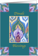 Diwali Blessings Hindu Festival Teal card