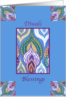 Diwali Blessings Hindu Festival Blue card