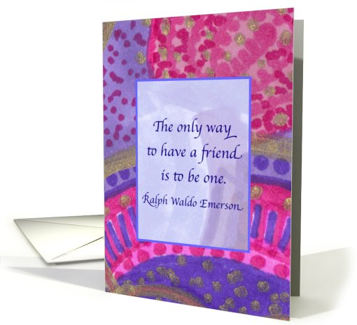 Thank You Dear Friend Ralph Waldo Emerson Quote card (790919)