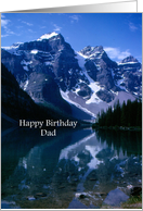 Happy Birthday Dad Rocky Mountains Lake Reflection card