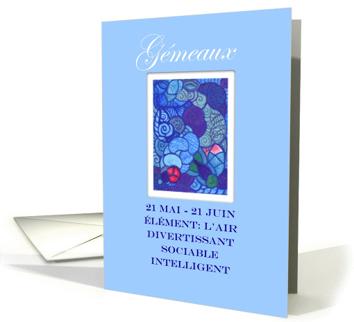 Gemini Gmeaux French Zodiac by Sri Devi card (835119)