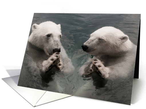 Bear Prayer - funny polar bears, Blank Note card (782953)