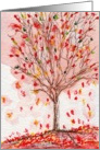 Red Leaves Falling - Blank Note Card
