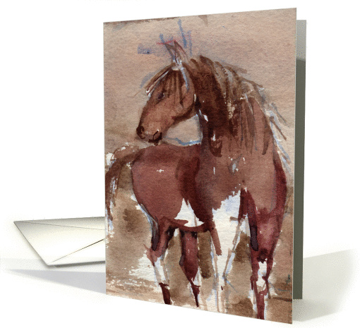 Horse Looking - Blank note card (1004841)