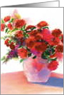 Valentine’s flowers in a vase card