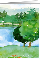 watercolor landscape blank note card