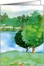 watercolor landscape blank note card