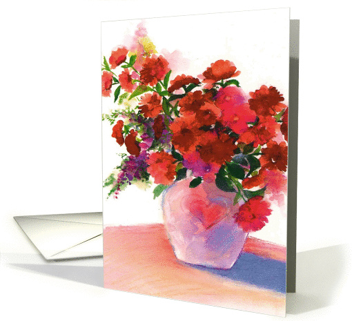 Valentine's flowers in a vase card (890512)