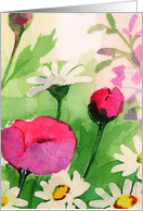 floral watercolor thank you card