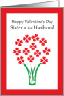 Heart bouquet Valentine’s Day Sister and her husband card