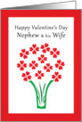 Heart bouquet Valentine’s Day Nephew and his wife card