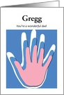 Father’s Day with pink and blue handprints - customize name card