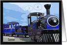 Birthday Train puffs out numbers for 4 year old - Customize name card