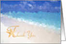 Thank you for your donation, abstract sand, sea and sky card