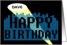 The spotlight’s on you birthday with music equalizer image for music buff, customize name card