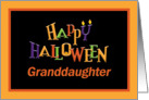 Colorful Happy Halloween Granddaughter card