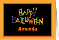 Colorful Happy Halloween - Customize Name card
