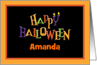 Colorful Happy Halloween - Customize Name card