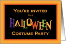 Colorful Halloween Costume Party Invitation card