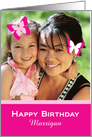 Custom name and photocard with butterflies for birthday card