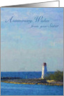 Lighthouse Anniversary Wishes from Sister card