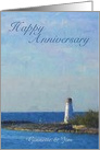 Lighthouse Anniversary Wishes custom names card