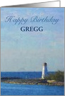 Lighthouse Birthday Customize Name card