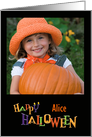 Colorful Happy Halloween Photocard with custom name card