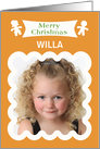 Merry Christmas Gingerbread photocard to customize name card