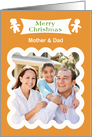 Merry Christmas photocard for Mother and Dad or customize relationship card