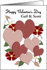 Valentine’s Greetings with Hearts and Flowers for you to customize card