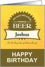 Beer-themed Happy Birthday to customize name card