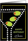 Martini with extra olives birthday greeting to customize relationship card