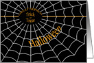 Trick or Treat Halloween spiderweb for Great Nephew card