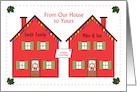 Holiday Greetings from Our House to Yours personalize for recipient card