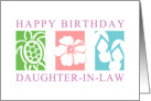 Hawaiian theme Birthday Daughter-in-Law card