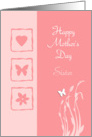 Happy Mother’s Day Sister pink floral with butterfly card