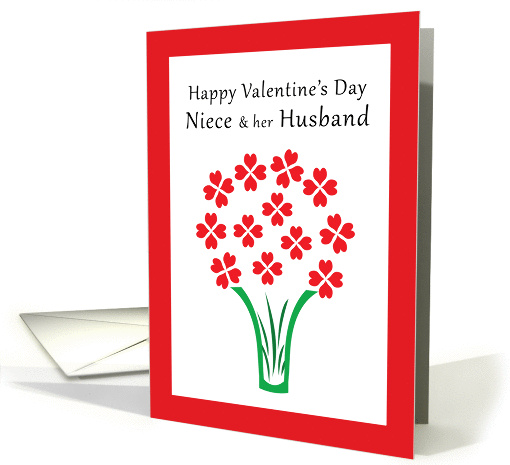 Heart bouquet Valentine's Day Niece and her husband card (1000899)