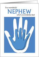 Father’s Day for Nephew with blue handprints card