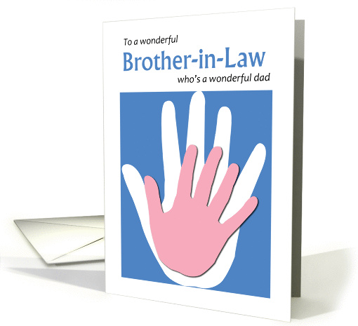 Father's Day for Brother-in-Law with pink handprint card (1004551)