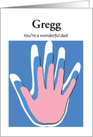 Father’s Day with pink and blue handprints - customize name card