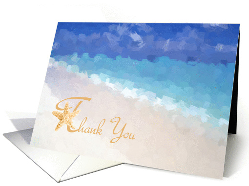 Thank you for your donation, abstract sand, sea and sky card (1066325)