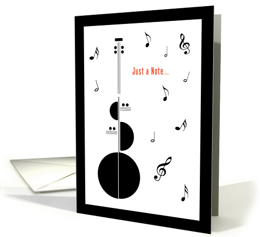 Just a Note abstract string instrument, blank inside card (1069741)