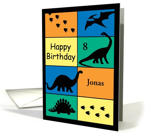 Happy Birthday dinosaurs for 8 year old card (1076412)
