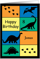 Happy Birthday dinosaurs for 8 year old card