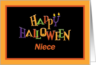Colorful Happy Halloween for Niece card