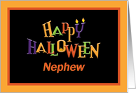 Colorful Happy Halloween for Nephew card