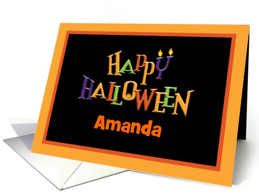 Colorful Happy Halloween - Customize Name card (1093656)